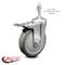 Service Caster 5 Inch SS Gray Polyurethane 10mm Threaded Stem Caster Set Total Lock Brake SCC-SSTSTTL20S514-PPUB-M1015-4 - alternate 3